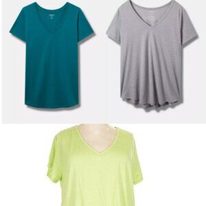 Lime, teal, and grey V neck bundle